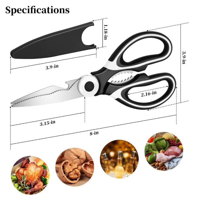 Daphtora® Heavy Duty Stainless Steel Safe Food Scissors - Image 9